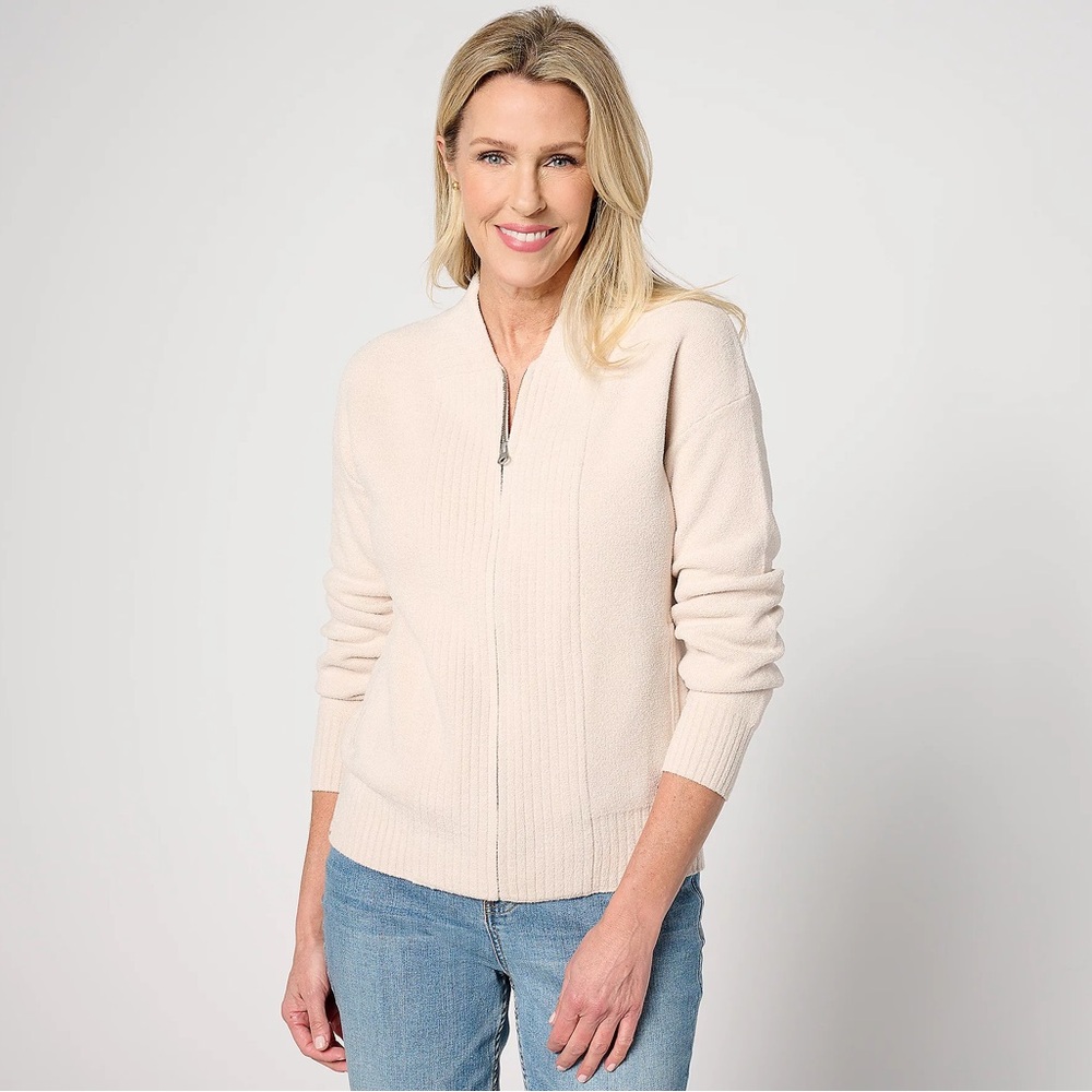 Barefoot Dreams Cream Women's Cardigan Chai Large Full Zip